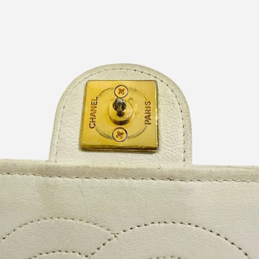 Chanel Cream Gold Quilted Crossbody Bag